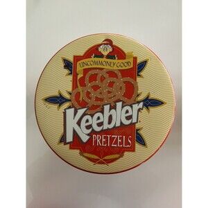 Collectible Vintage Keebler Pretzel Tin with Personality & Character 1995